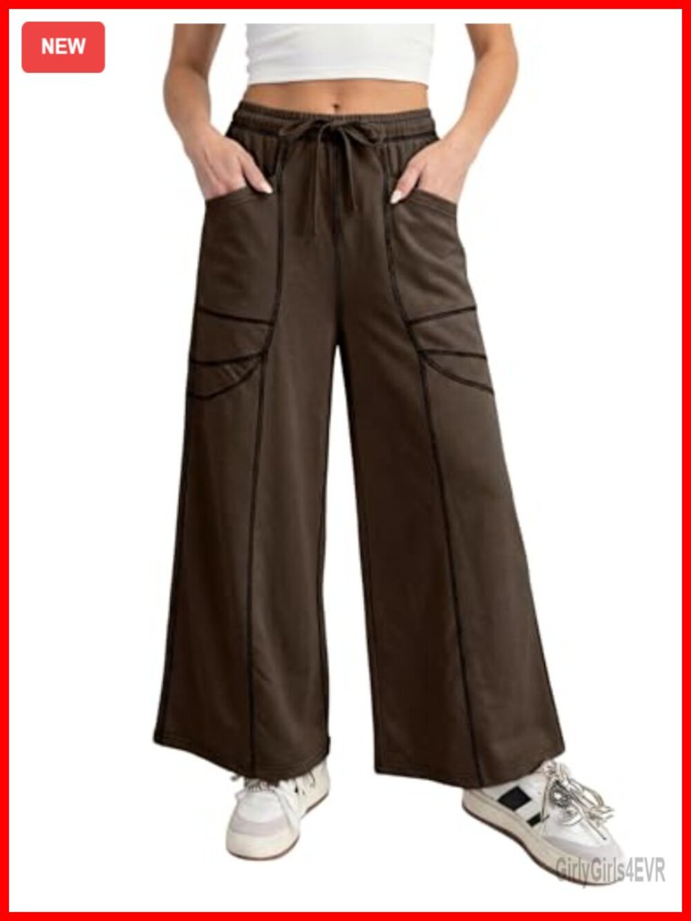 Women's Wide Leg Sweatpants High Waisted Cotton Blend Baggy Lounge Pants